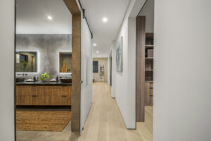 Modern hallway and bathroom interior design